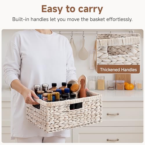 Pantry Baskets (White (Water Hyacinth) / 15"L x 11"W x 6¾"H)