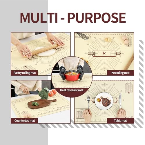 Silicone Baking Mat (Beige / 20"L x 28"W)
