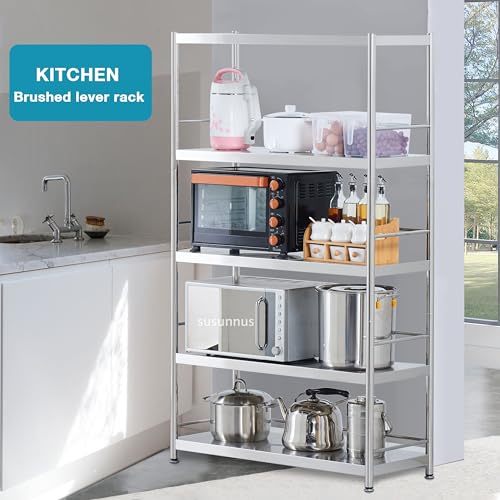 Stainless Shelving with Guardrails (23.6*15.8in-3T(Guardrails))
