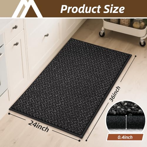 Kitchen Rugs Non (Black / 24"X 36")