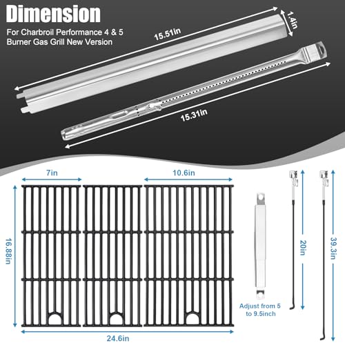 Grill Replacement Parts for CharBroil Performance 4 (17" x 24.691")