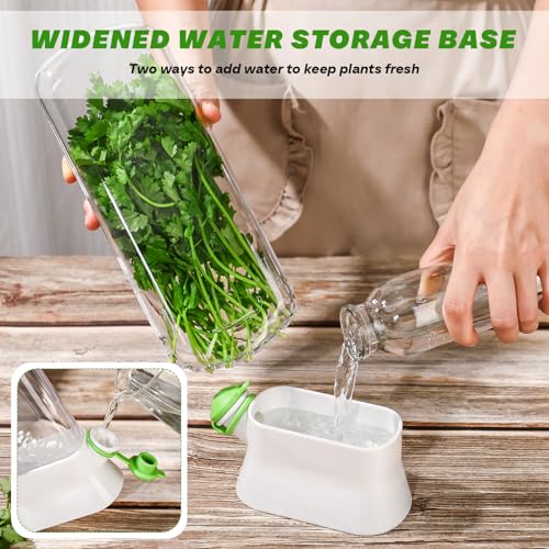 2 Pcs Herb Saver for Refrigerator Fresh Herb Keeper (White)