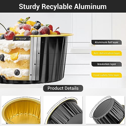 Mini Cheesecake Containers (Black&Gold / 30pcs)