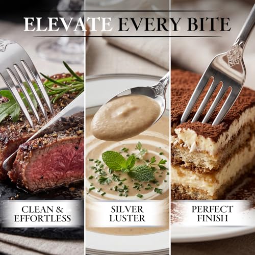 400PCS Pre Rolled Silver Plastic Silverware Sets Fancy for Wedding (Silver - Fancy)