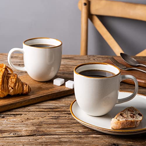 12oz Coffee Mugs (Set of 6 / Pearl White)
