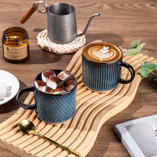 6 OZ Stackable Coffee Mugs Set of 4 (Deep Sea / 6 Ounces)