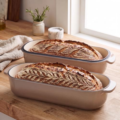 Enameled Cast Iron Loaf Pan with Lid (Mocha)