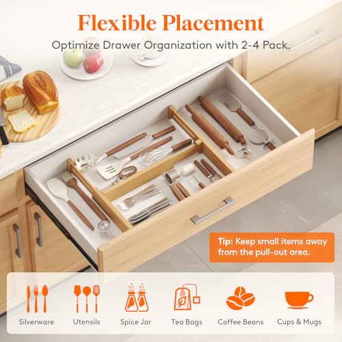 2.4" Kitchen Drawer Dividers (2.4"H, 13-16.5"L)