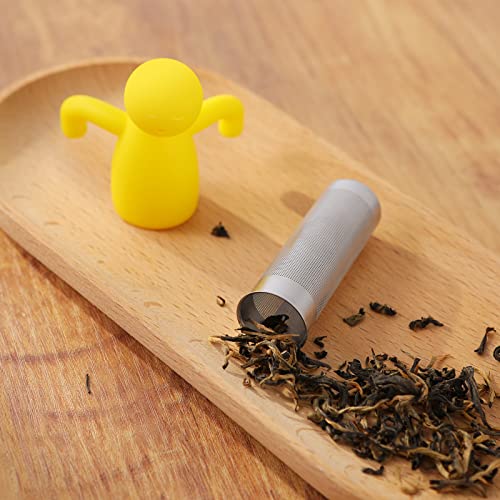 Tea Infuser for Loose Tea Fine Mesh Tea Steeper (Grey+Yellow)