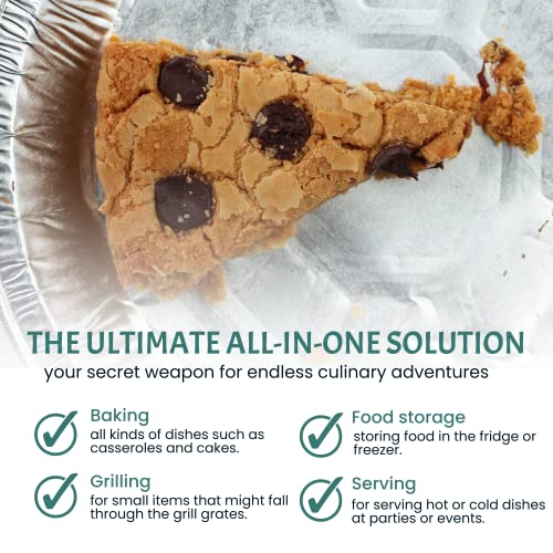 Round Disposable Aluminum Pie Pans (9 Inch without Lids)