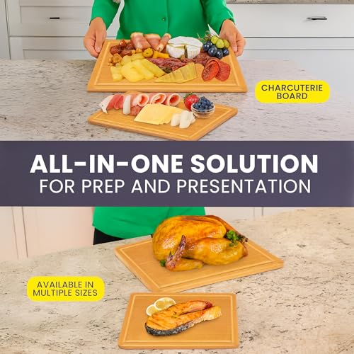 Extra Large Bamboo Cutting Board Set of 2 (Glue-Free Surface - Rectangular)