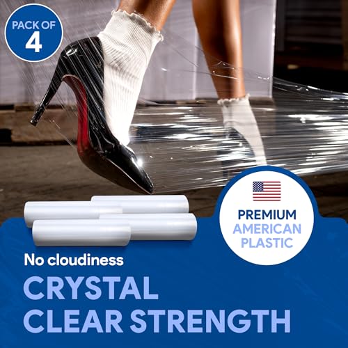 4 Pack of 18'' Stretch Wrap for Moving (1200 Foot)