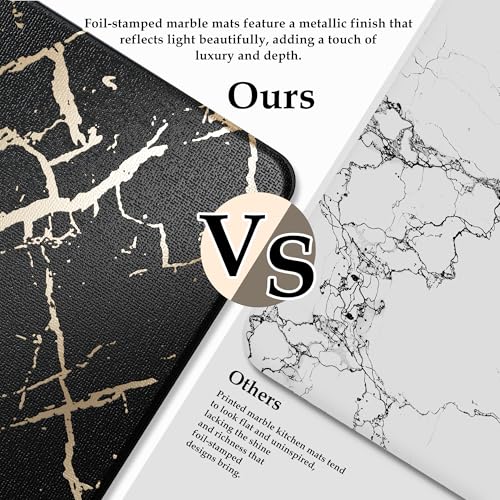 Gold Foil Stamped Marble Kitchen Mats