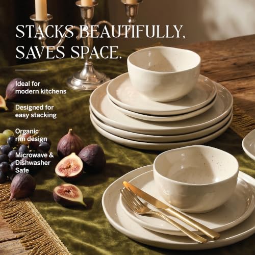 Mirella 12 Piece Stoneware Dinnerware Set (Beige / 12-Piece - Service for 4)