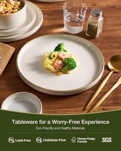 Star Plates & Bowls Sets with Rim (White)