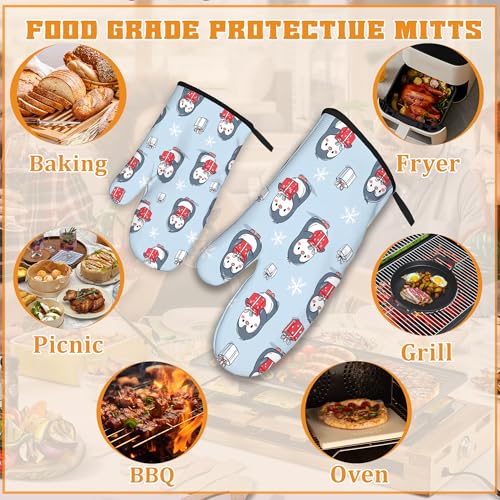 Christmas Cute Penguin Oven Mitts and Pot Holders Set (4 Count)