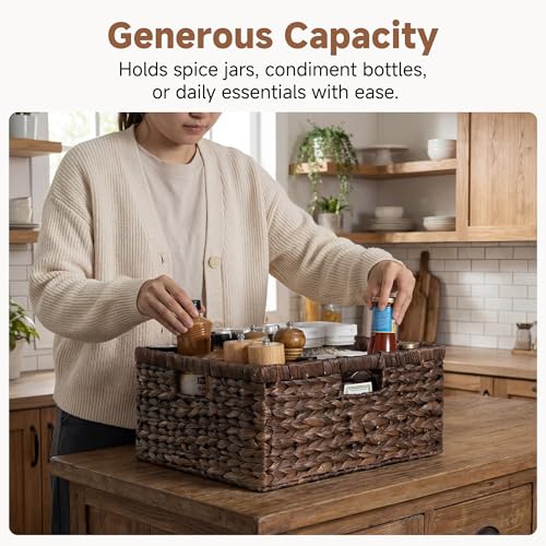 Large Wicker Baskets (Brown (Water Hyacinth) / 16½"L x 13"W x 7½"H)