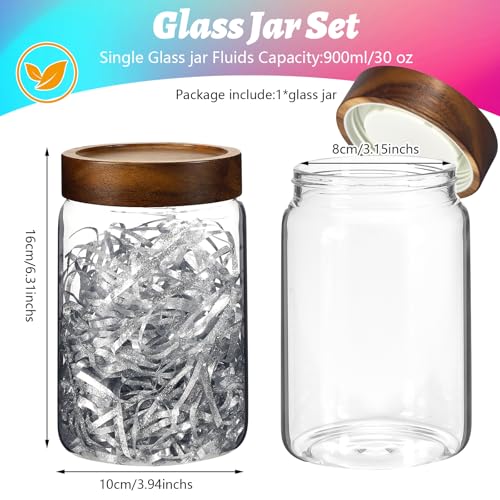 Glass Spice Jar Coffee Sugar Container Airtight Glass Jar Food Storage Canisters Bottle for Kitchen Seasoning Tea Herb Overnight Oats Bar Parfait Snacks