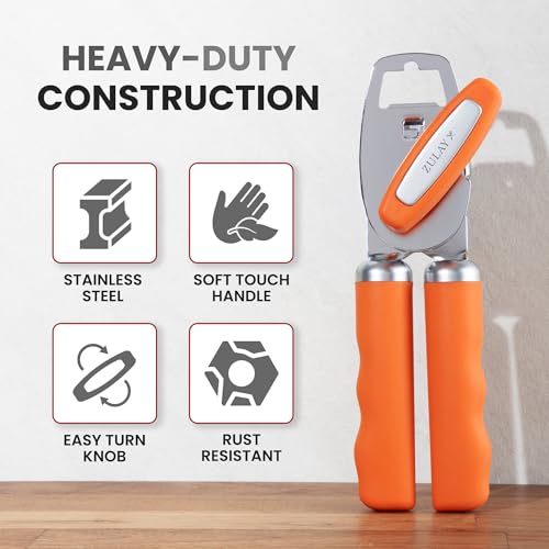 Heavy Duty Stainless Steel Can Opener Manual with Bottle Opener