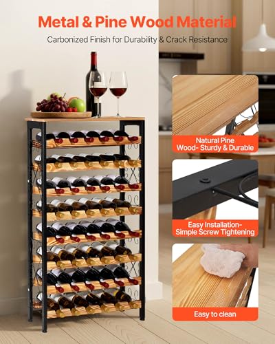 48 Bottle Wine Rack (Black / 48 Bottles)
