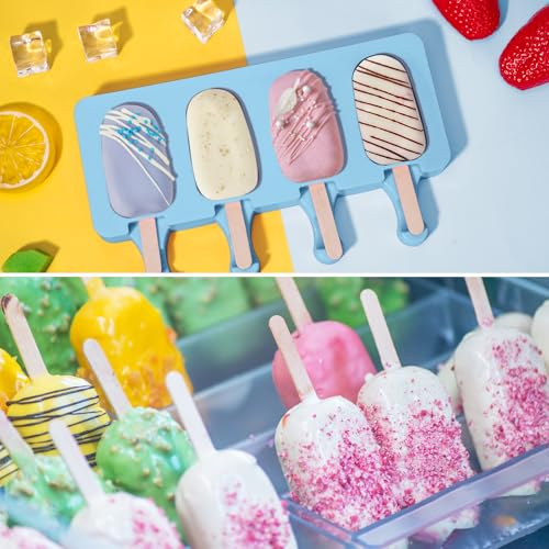 2 Pack Silicone Popsicles Molds (Blue)