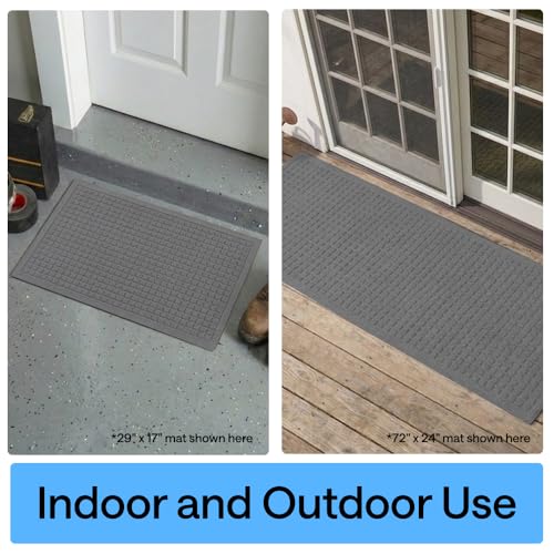 HydroABSORB Door Mat for Indoor Outdoor Use (Grey / 72" X 24")