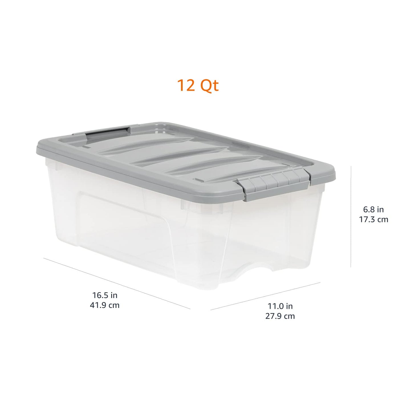 Plastic Storage Containers with Secure Latching Lids (12 Qt. - 6 Pack)