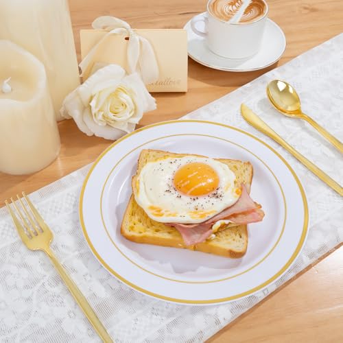 100PCS Gold Plastic Plates (Gold / 100 PCS)