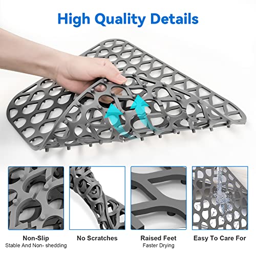 Silicone Sink Mat 2PCS TOOVEM Sink Protectors for Kitchen Sinks