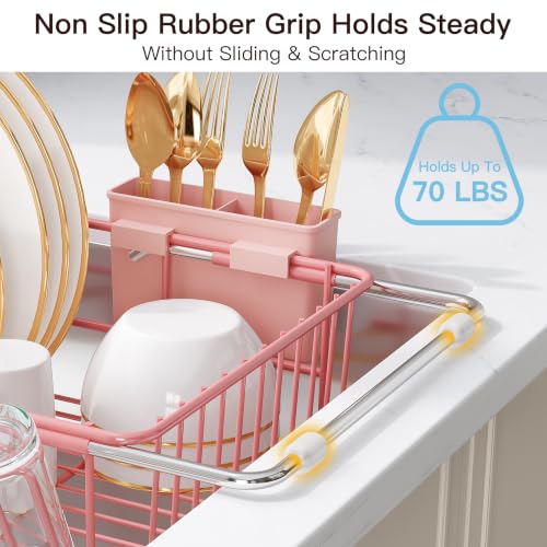Pink Dish Drying Rack in Sink (Pink / For 12"-30"w Sink)