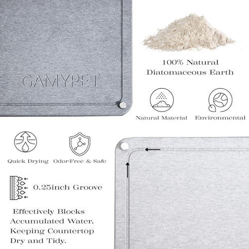 Large Dish Drying Stone Mat for Kitchen 24"x16" Light Gray (Light Gray / 24" x 16")