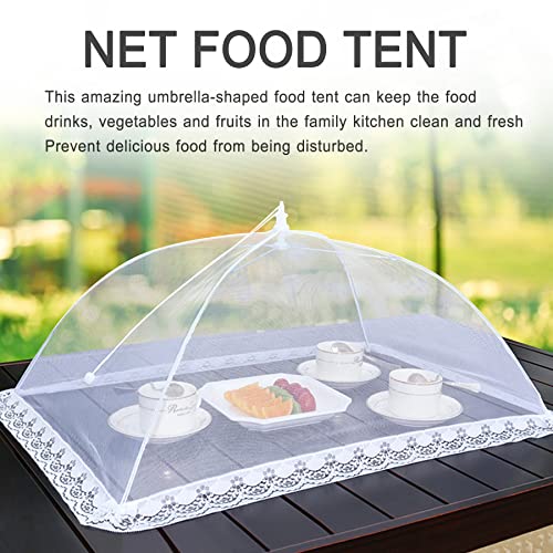 4Pcs Mesh Food Cover Tent Umbrella Pop Up Outside Outdoor Party Net (32"x24" 17"x17")