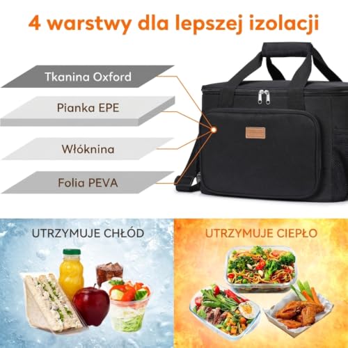 Insulated Lunch Box for Men (Black / Mega (33L))