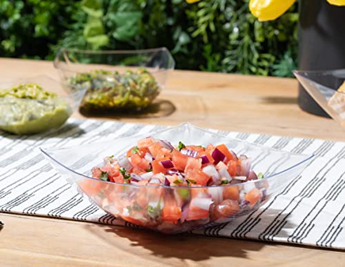 4 Pack Disposable Clear Plastic Serving Bowls Square Party Candy Use 32oz (32 OUNCE / Clear)