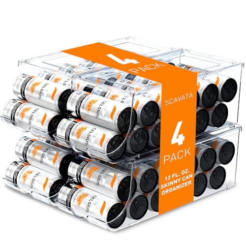 4 Pack Skinny Can Organizer for Refrigerator (2 Count)