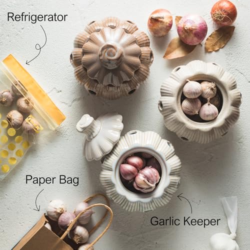 Ceramic Garlic Keeper for Counter