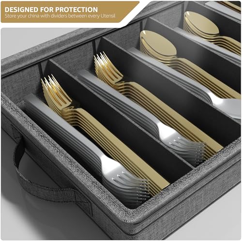 Flatware Storage Box (Gray / 1 Piece Silverware Storage)
