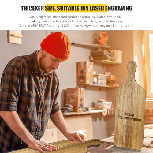 6 Pcs Wood Cutting Boards Bulk 17 Inch with Handle (17 x 6 inches)