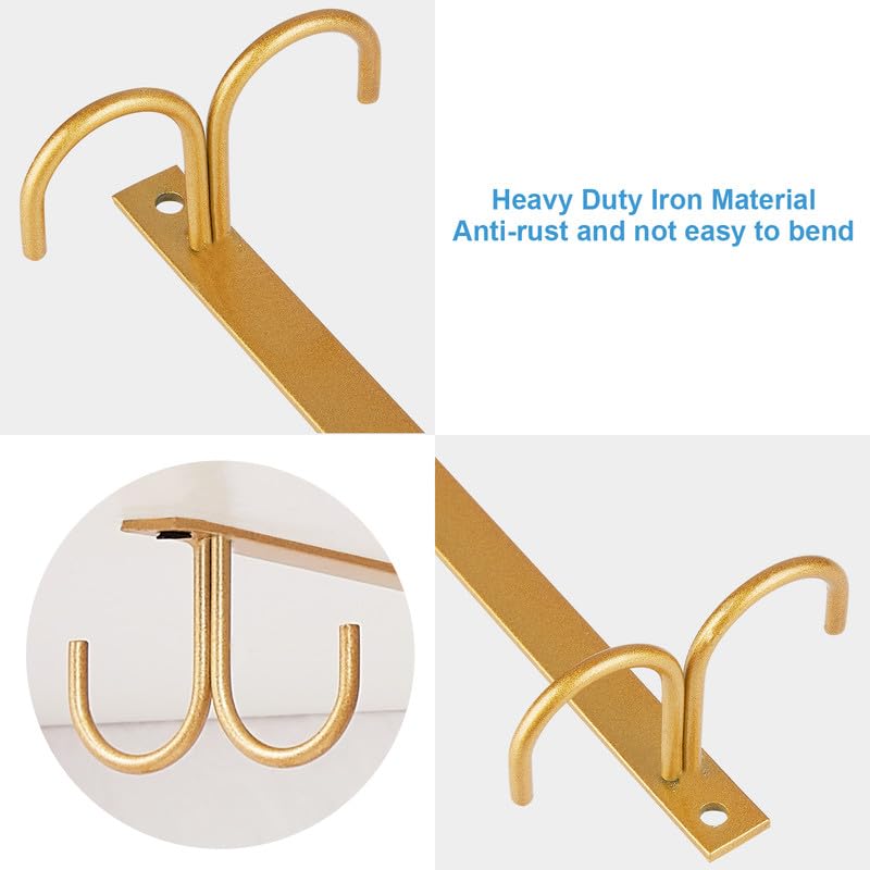 Mug Rack Under Cabinet (Gold / 2 Pack)