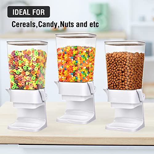 Cereal Dispenser Countertop 2 Pack 5.5 Qt Large Cereal Storage Container (C:White & 2pack / A(Upgrade Materials))