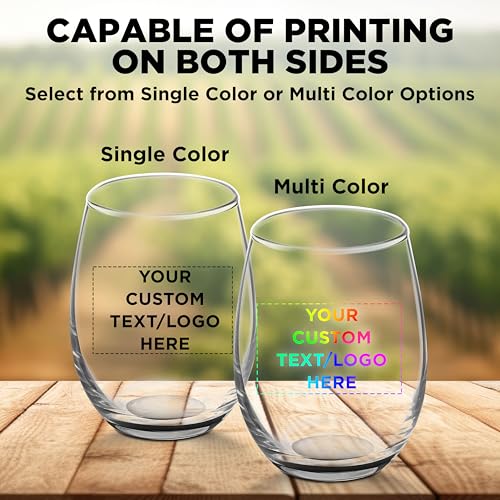 Custom Stemless Wine Glasses by ARC 5.5 oz Set of 12 (100 Count)