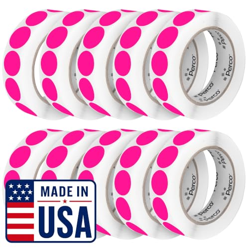 Neon Pink Perforated Round Circle Dot Sticker 1 (Neon Pink / 1 Inch)