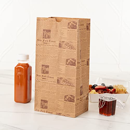 Bag Tek 8 Lb Disposable Lunch Bags 100 Sturdy Take Out Bags (8 lb / Kraft Newsprint)