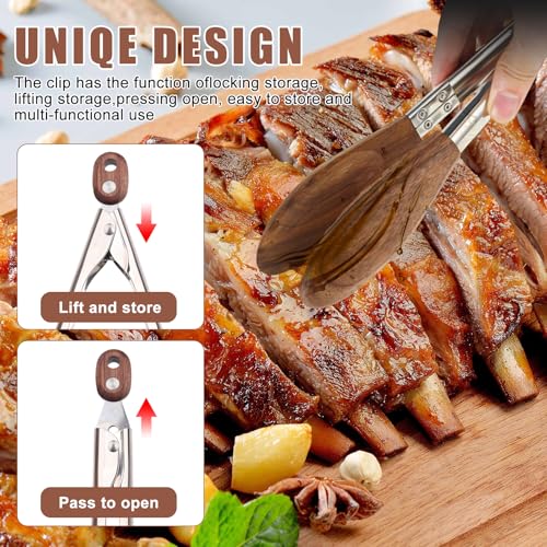 2 pcsTongs for Cooking with Wooden Tips