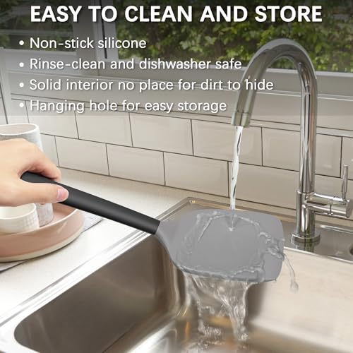 2 Pack Silicone Spatula Set (GrayBlack)