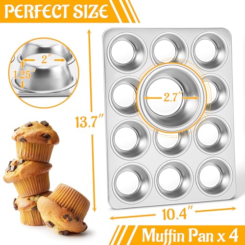 12 Cup Muffin Pan Set of 4 (4 Count)
