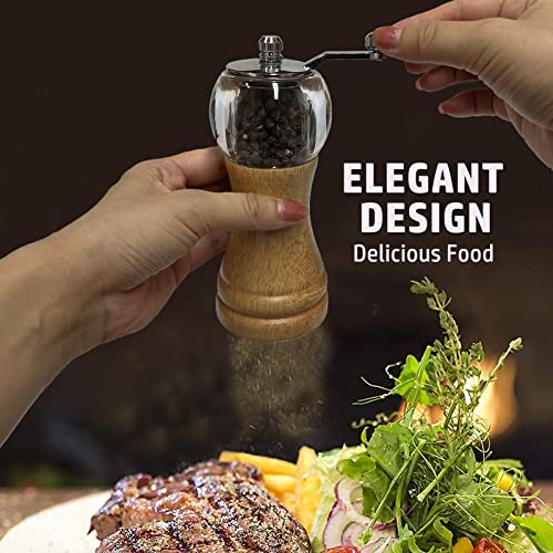 Salt and Pepper Grinder Set (1 Piece-6 in-Wood)