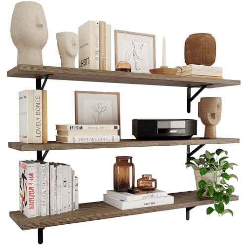 Forme 48 inch Long x 10 in Deep Rustic Floating Shelves for Wall Storage