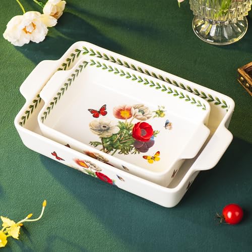 ONCCI In Glaze Ceramic Baking Dish Set of 2 (Corn Poppy)