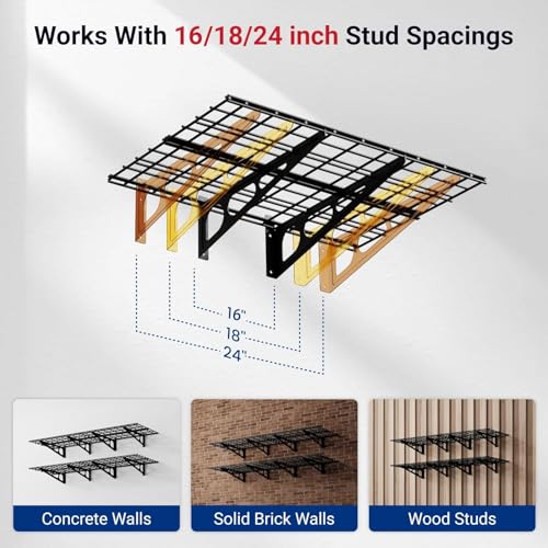 4 Pack 2x3ft Garage Shelving (Black / 4 pack-2x3 ft)